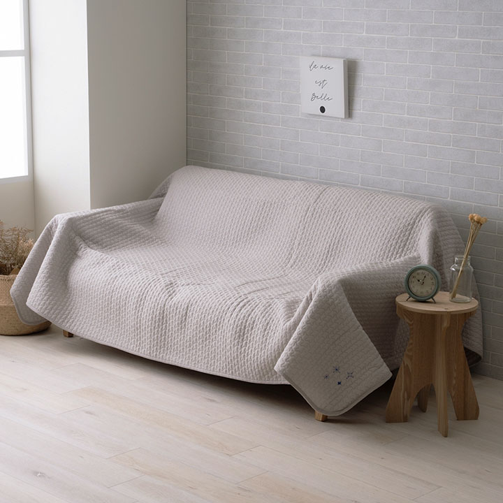 寝具 マルチ カバー 綿 100％ 洗える ギフト イブル 約200×250cm 『カルム マルチカバー』 キルティング オールシーズン プレゼント 贈り物 シンプル 洗濯可能