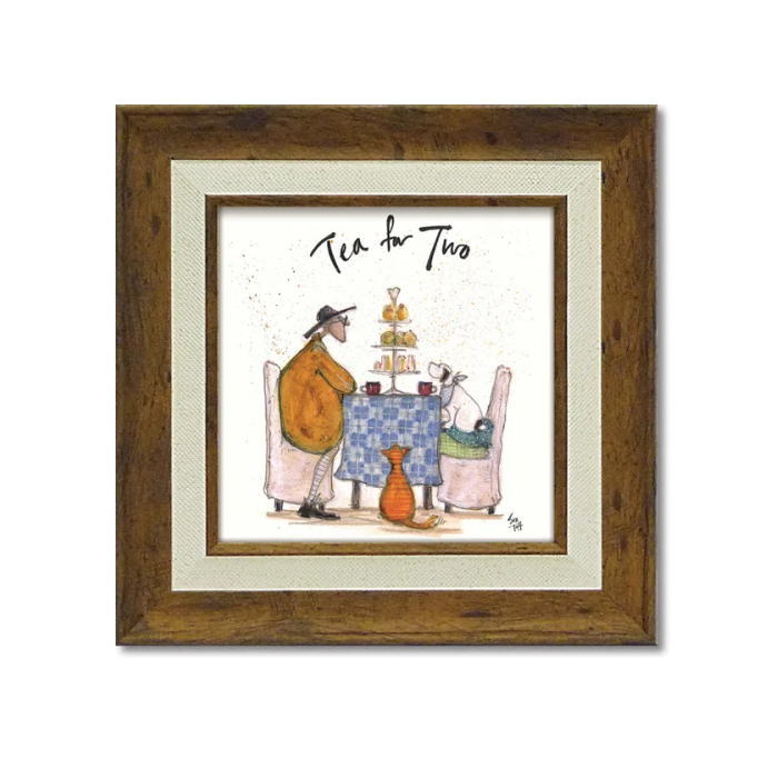 サムトフト 絵画 Sam Toft サム トフト 『みんなでお茶』 W23.5×H23.5cm アートフレーム ウォールアート ウォールパネル アートパネル 壁掛け ゲルアート