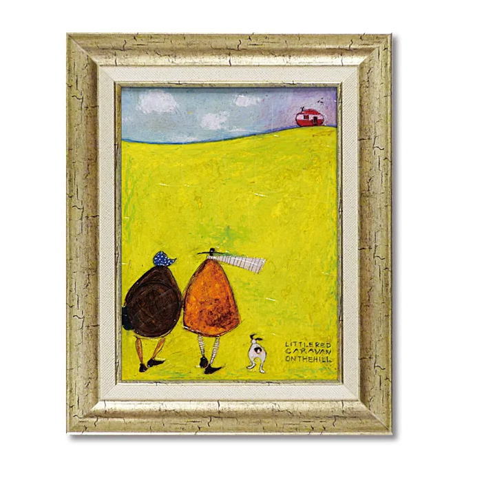 サムトフト 絵画 Sam Toft サム トフト 『丘の上の小さなキャラバン』 W31.5×H39.5cm アートフレーム ..