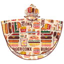 【メール便 2点まで】【在庫限り】バーガーコンクス (ミックス) キッズ レインポンチョ 梅雨対策グッズ 子供用かっぱ 小学校 雨 レインコート レイングッズ ...