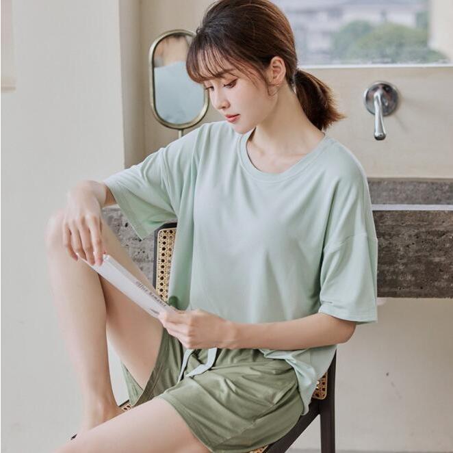 乐天商城 - ルームウェア パッド付き レディース カップ付き パジャマ かわいい 上下セット 夏 可愛い コットン