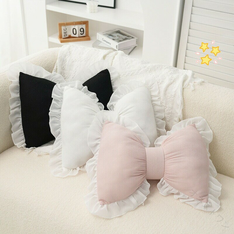 Rakuten - リボン枕 リボン かわいい リボンの形 ピンク 蝶結び クッション 腰枕 ソファ カウチ ベッド リビングルーム 寝室 車用 クッション まくら 安眠 快眠 ふわふわ 柔らかい 癒し インテリア