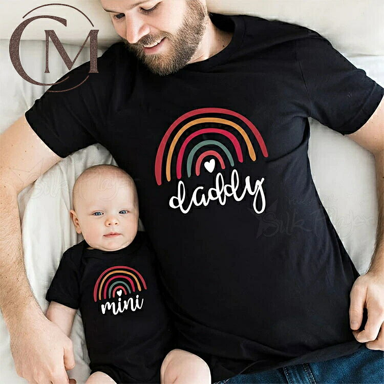 【原産国／製造国: 中国】 .親子 ペアルック リンクコーデ 親子 セット 夏 赤ちゃん レインボー tシャツ 虹 親子ペア tシャツ カップル ペアtシャツ ファミリー お揃い 姉弟 子供服 パパ Tシャツ ペアルック 父の日 ギフト プレゼント 大きいサイズ 人気 セール。 指定された配送時間は承っておりません。【オネストワン】