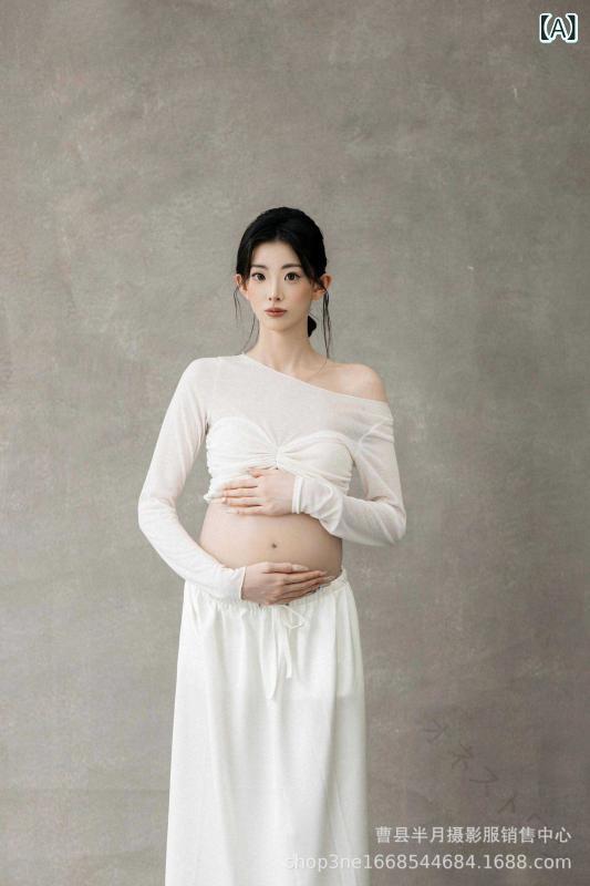 マタニティドレス マタニティフォト 撮影用 ツーピース 妊婦服 フレンチスタイル レトロ調 油絵風 高級感 ポリエステル素材 スタジオ衣装 記念撮影 おしゃれ プレゼント ギフト ベビー
