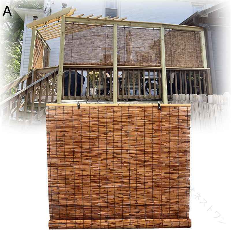 屋外 天津すだれ 竹製ロールスクリーン 幅74 88 96 100 176cm 丈80 90 112 157 180 200 220cm 省エネ 屋内 すだれ 夏に重宝しています 日よけ 遮光 目隠し 窓 ベランダ 玄関 和風 涼風 節電 夏対策 竹ス