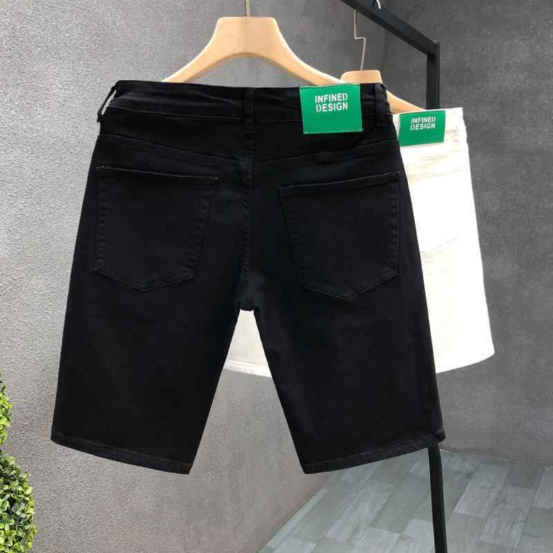 デニム メンズ ショートパンツ 白 短パン ハーフパンツ スキニー テーパード スリムフィット 無地 シンプル カジュアル 水洗い ポケット付き 5分丈パンツ 夏 メンズボトムス 細身 おしゃ