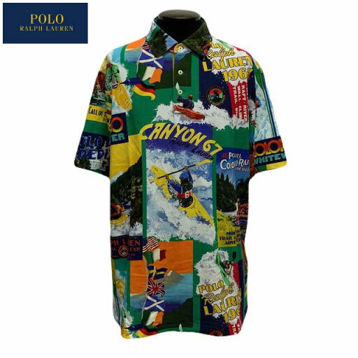 POLO RALPHLAURENポロラルフローレングラフィックポロシャツ総柄プリントCLASSICFIT クラシックフィットアメリカンサイズ POLO RALPHLAURENポロラルフローレングラフィックポロシャツ総柄プリントCLASSICFIT クラシックフィットアメリカンサイズ