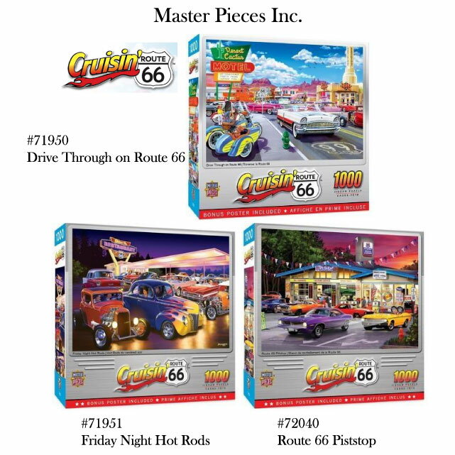 Cruisin 661000 JIGSAW PUZZLEMASTER PIECESクルージンルート661000ピースジグソーパズルマスターピース社Bruce Kaiser#71950 Drive Through on Route 66#71951 Friday Night Hot Rods#72040 Route 66 Piststop