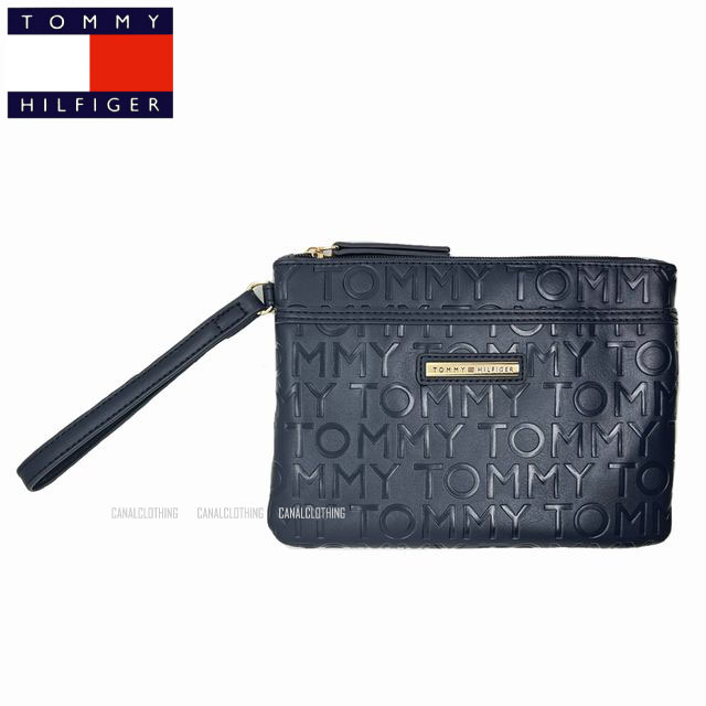 TOMMY HILFIGERZIP WRISTLETトミーヒルフィガーリストレットクラッチバッグ ポーチ69J6799 410トミー トミヒル正規SHOP購入