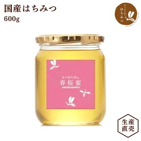 養蜂場から産地直送★ 国産 はちみつ 【春桜蜜 600g】蜂蜜 ハチミツ 非加熱 純粋 新蜜 完熟 生はちみつ 生産直売 岐阜県産 サクラ ソメイヨシノ ナタネ レンゲ あっさりとした甘み 備蓄 非常食 保存食にも◎