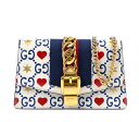 【中古】GUCCI グッチ シルヴィ スーパー ミニバッグ レザー ホワイト ハート 494646 レディース チェーンショルダーバッグ