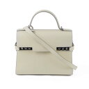 【中古】 DELVAUX デルボー タンペートMM レザー 2WAY ハンドバッグ アイボリー レディース