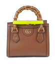 【中古】【美品】GUCCI グッチ バンブーハンド ダイアナ レザー ミニ 2WAYハンドバッグ ショルダーバッグ ブラウン 655661