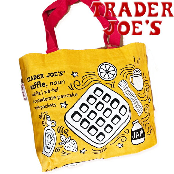 楽天HoneyDoTrader Joe's トレーダー ジョーズ ワッフル ブレックファスト 朝ごはん リユーザブル （再使用可能） エコバッグ マチあり トレジョー トートバッグ Trader joes トート ベビー＆キッズ マザーバッグ マイバッグ メール便可