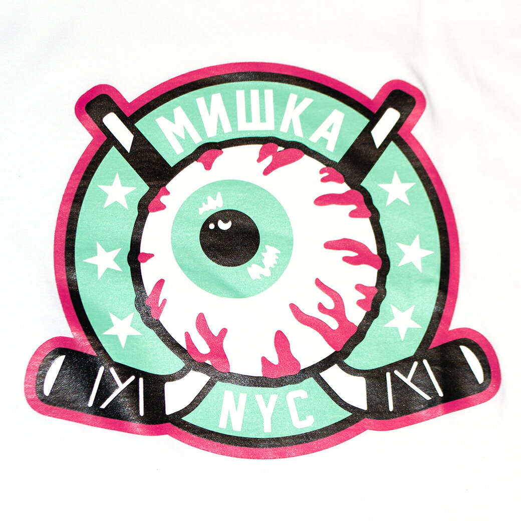 【送料無料■メール便可】ミシカ MISHKA 半袖Tシャツ KEEP WATCH FOR THE W TEE ホワイト 白【メンズサイズ展開】個性的 派手