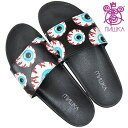 【訳ありセール■29.0cmのみ■メール便可】ミシカ MISHKA KEEP WATCH キープウォッチ サンダル シャワーサンダル シャワサン 29cm US11 メンズサイズ 目玉 ブラック 個性的 派手
