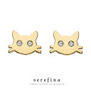 serefina セレフィーナ ゴールド チャッキー 猫 にゃんこ ニャンコ スタッズ ピアス アクセサリー メンズ/レディース メール便可SALE