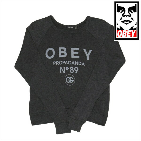 OBEY オベイ OBEY 89 クルー ニット レディース 丸首 薄手 ハイゲージニット セーター トップス 春 秋 冬 長袖 ストリートブランド メール便可 SALE