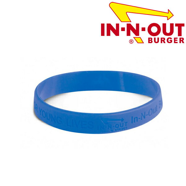 【メール便可】In-N-Out Burger イン・アンド・アウト バーガー ブルー リストバンド シリコーン バングル ラバーバンド ブレスレット プチプラ アクセサリー アメリカ 西海岸 カリフォルニアで人気のハンバーガーショップのグッズ！キッズ