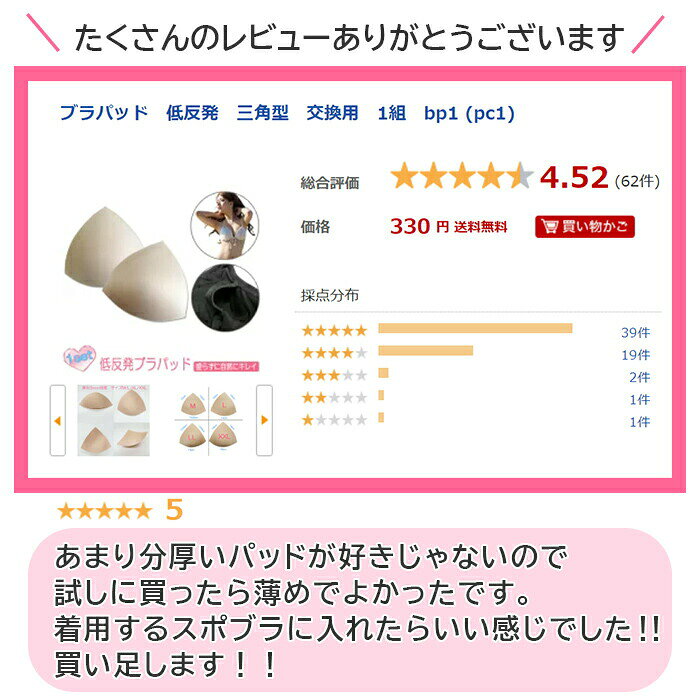 ブラパッド カップ パット 薄手 三角 自然 盛らない 10セット 大きいサイズ 小さい...