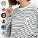 ■特別クーポン配布中■トップス カットソー Tシャツ ロンT 長袖Tシャツ 長袖 ムーミン コットン 綿 オールシーズン 白 黒 レディース Honeys ハニーズ ムーミン/長袖Tシャツ