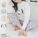 【特別クーポン配布中♪】ルームウェア 部屋着 上下セット スヌーピー PEANUTS 裏毛 レディース Honeys ハニーズ スヌーピー/ルームウェア(上下セ...