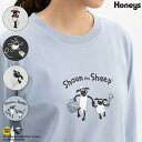 ■特別クーポン配布中■トップス カットソー 長袖 Tシャツ ロンT 長袖Tシャツ 綿 コットン クルーネック おしゃれ レディース Honeys ハニーズ ひつじのショーン/ロンT