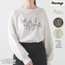 ■特別クーポン配布中■トップス カットソー 長袖 Tシャツ ロンT 長袖Tシャツ ピクサー キャラクター プリント クルーネック レディース Honeys ハニ...
