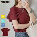 【期間限定クーポン♪】SALE トップス Tシャツ 半袖Tシャツ カットソー 半袖 ハニさら 大きいサイズ UVカット 接触冷感 吸水速乾 レディース セール ...