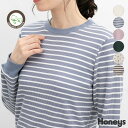 ■特別クーポン配布中■トップス カットソー 長袖 オーガニックコットン Tシャツ ロンT 長袖Tシャツ 無地 レディース Honeys ハニーズ ワッフルTシャ...