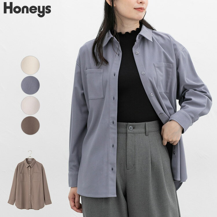 SALE トップス ブラウス 長袖 シャツ コーデュロイ オーバーサイズ ゆったり レディース セール Honeys ハニーズ ゆるコーデュロイシャツのサムネイル
