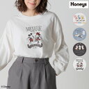 トップス Tシャツ 長袖 ロンT ボリューム袖 レディース 大人 子供 おそろい Honeys ハニーズ ディズニー／ゆるTシャツ