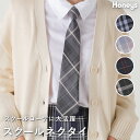 ネクタイ 制服 学校 チェック柄 学生 中学生 高校生 ワンタッチネクタイ 着脱 ネイビー ブルー グレー Honeys ハニーズ スクールネクタイ