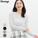 ■特別クーポン配布中■SALE トップス カットソー 長袖 レディース インナー きれいめ 薄手 シアー 春 白 黒 ブルー グレー セール Honeys ハニ...
