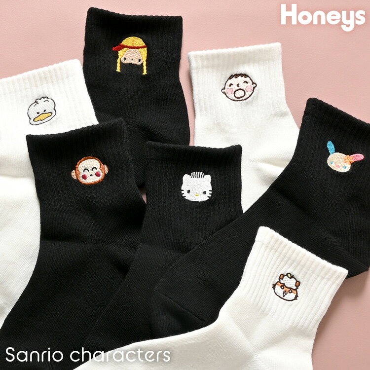 靴下 ソックス 刺繍 ワンポイント レディース 春 夏 秋 冬 レディース Honeys ハニーズ  ...