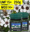 【送料無料】マヌカハニーUMF15+ (250g 2瓶セット)　【無添加天然蜂蜜（はちみつ)】【UMF値検査証明書写付】