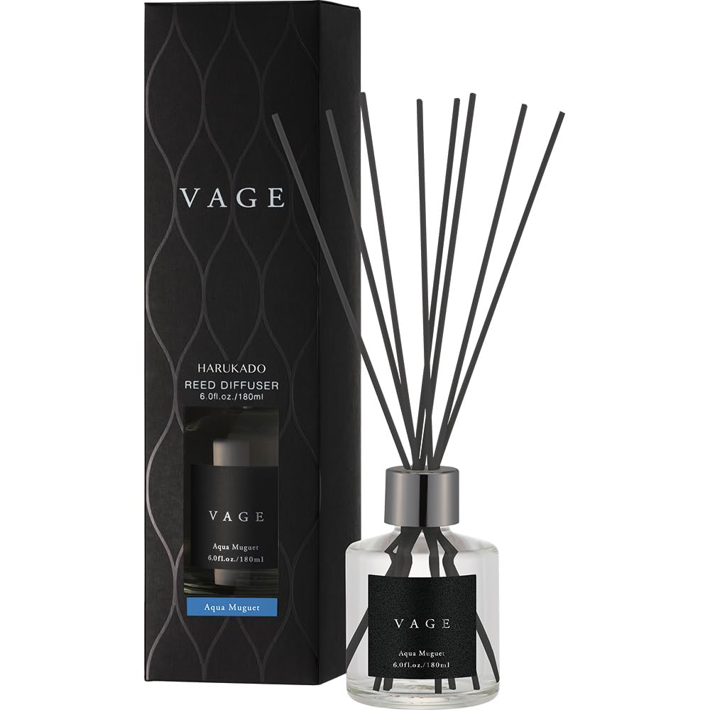 サイズ：180ミリリットル (x 1)◆商品名：晴香堂 VAGE(バーグ) リードディフューザー ルームフレグランス 180ml アクアミュゲ・6167飽きのこないシックなデザインと厳選された上品な香り