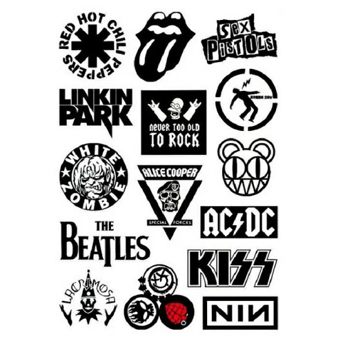 ロック バンド ステッカー 【ギター・楽器・タブレット等のカスタマイズに!】 ロック・ポップス・メタル 系 洋楽 音楽 バンド ステッカー 艶あり・防水加工・...