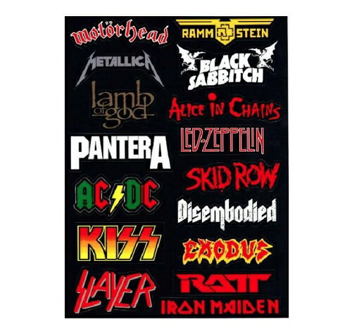 メタル バンド ステッカー 【ギター・楽器・タブレット等のカスタマイズに!】 ロック・ポップス・メタル 系 洋楽 音楽 バンド ステッカー 艶あり・防水加工・型...