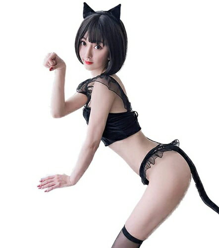 【BI-10106】猫コスプレ ランジェリー ベビードール キャット セクシー コスプレ コスチューム 衣装 下着 ハロウィン クリスマス