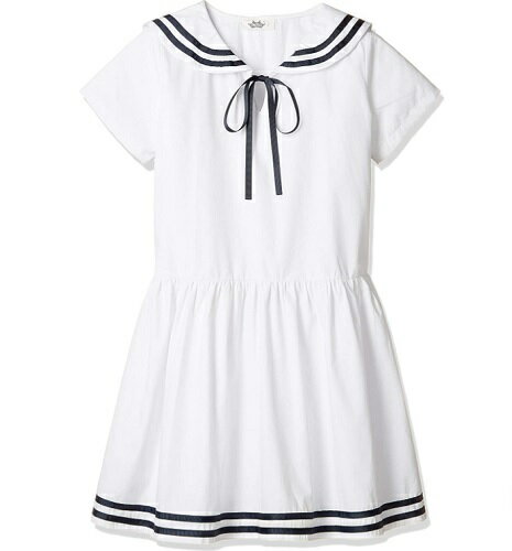 Rakuten - 女の子　ワンピース　ドレス　海兵風　セーラータイプ　可愛い　シンプル　フォーマル　4歳〜10歳　120cm　130cm　2色展開