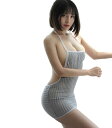 【BI-10059】エプロン ワンピース ストライプ 背中あき セクシー かわいい ランジェリー シースルー コスプレ ベビードール レディース ミニスカート タイト (グレー)