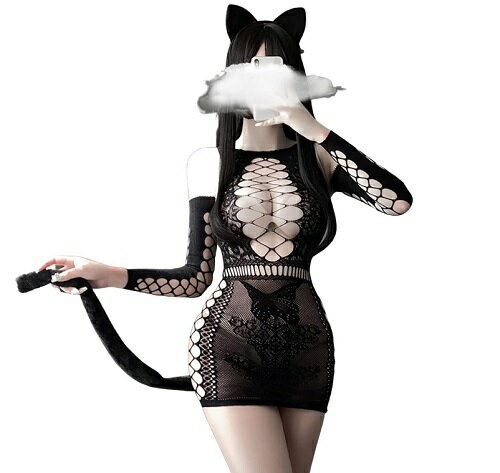 セクシー 猫耳 ボディストッキング ボディコン タイツ ミニ レース ランジェリー 網タイツ コスチューム