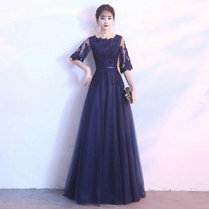乐天商城 - パーティードレス 結婚式ドレス ロングドレス かわいい 花レース 結婚式 ワンピース ロング丈 ピアノ 発表会 演奏会 二次会 2次会 お呼ばれ レディース 大人 20代 50代 40代 30代