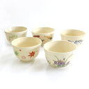 茶道具 抹茶茶碗 仁清写し おけいこ 茶碗 絵付 5客セット D 抹茶碗 抹茶椀 茶わん お稽古用 おけいこ用 練習 訳あり (x)(z)【返品交換不可】