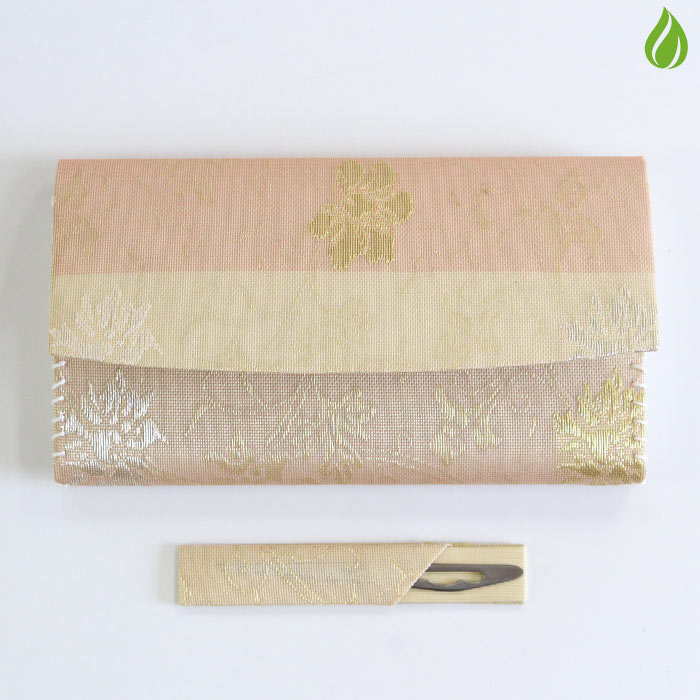 茶道具 名物裂 懐紙入/楊枝2点セット 紗 蔓牡丹（つるぼたん） 中川政七商店 絹 正絹 シルク 服紗ばさみ 袱紗ばさみ 服紗入れ 帛紗入れ 袱紗入れ 三折れ 懐紙入れ 懐紙ばさみ