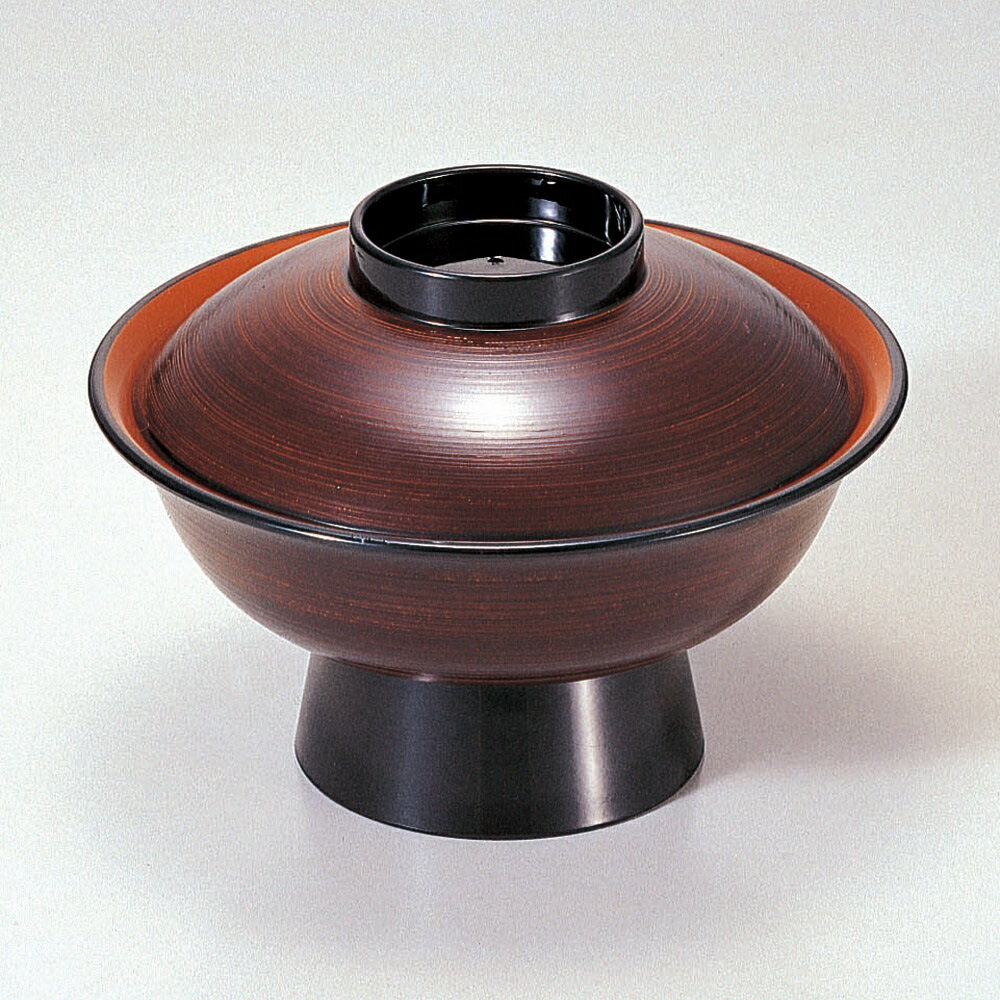 吸物碗　汁椀　煮物椀　5.5寸大名椀　溜刷毛目内朱【越前漆器】