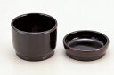 そば食器 竹型つゆ入れ & 薬味皿 セット 溜 【越前漆器】ABS樹脂製