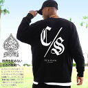 ACE FLAG トレーナー ブランド 長袖 スウェット 裏パイル メンズ 黒 大きいサイズ エースフラッグ チカーノ CSロゴ コンサフォス ビッグシルエット...