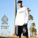 ACE FLAG 上下セット 長袖 ロンT ブランド スウェット ハーフパンツ 上下 メンズ 白 大きいサイズ エースフラッグ セットアップ Los Angel...
